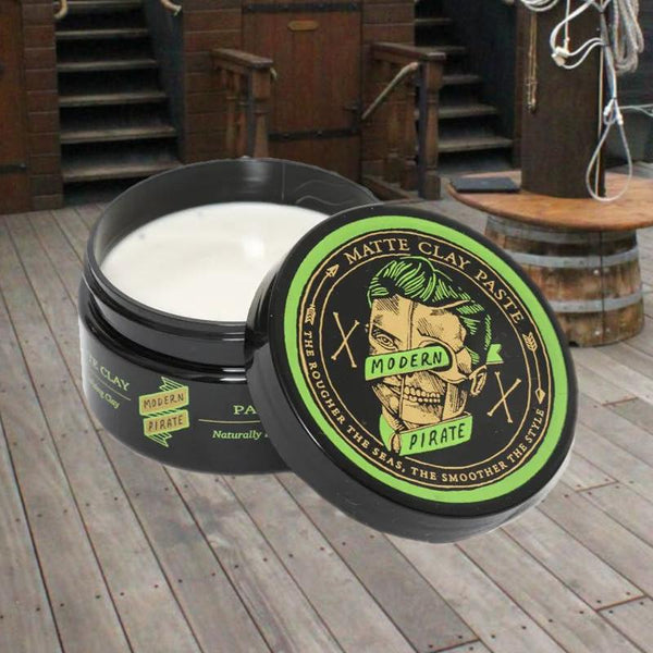 Body care includes hair styling with pomade from Modern Pirate.