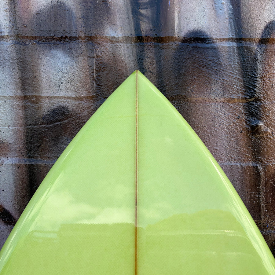 (#2733) Mick Pierce Twin Fin 5'10" x 20" x 2 5/8" 33L (Glass-ons)