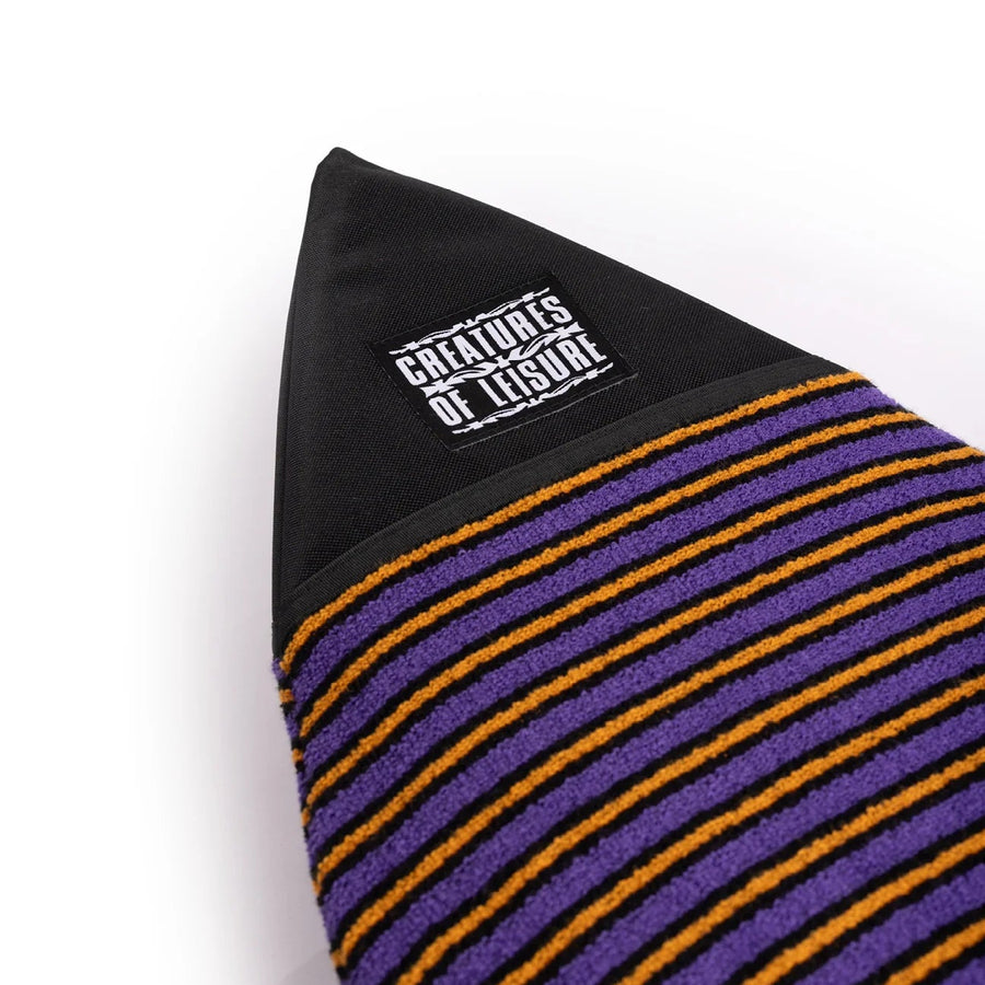 Creatures of Leisure Shortboard Reliance Sox: Purple Black Stripe