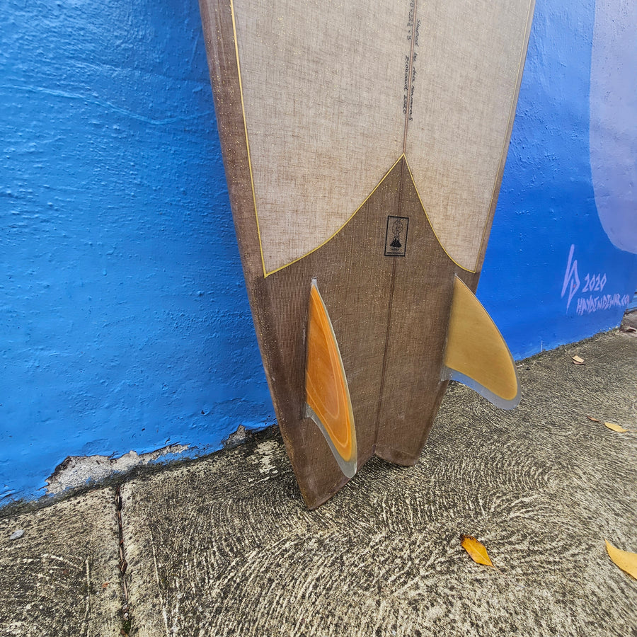 (#7790) Zak Twin Fish 7'0" x 22 1/2" x 3" Glass-in Twin Fins
