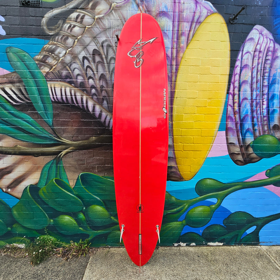 (#7729) Mad Dog Performer Longboard 9'1" x 22 1/2" x 3" 2+1 Twin Tab (Fins Included)