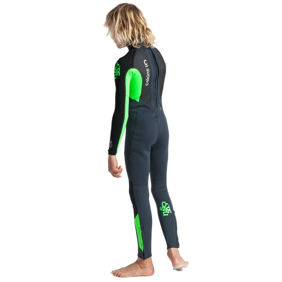Kids Wetsuits - C-Skins - C-Skins Element 3/2 Junior Steamer Black/Lime/Multi - Melbourne Surfboard Shop - Shipping Australia Wide | Victoria, New South Wales, Queensland, Tasmania, Western Australia, South Australia, Northern Territory.
