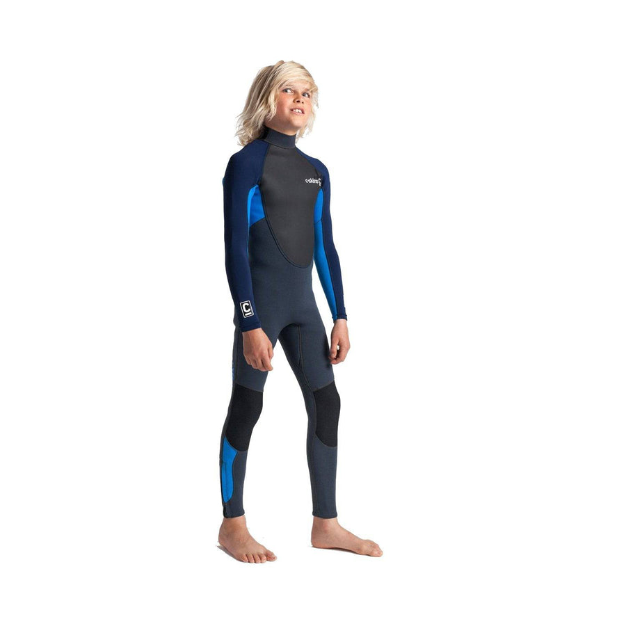 Kids Wetsuits - C-Skins - C-Skins Element 3/2 Junior Steamer Graphite/Cyan/Navy - Melbourne Surfboard Shop - Shipping Australia Wide | Victoria, New South Wales, Queensland, Tasmania, Western Australia, South Australia, Northern Territory.