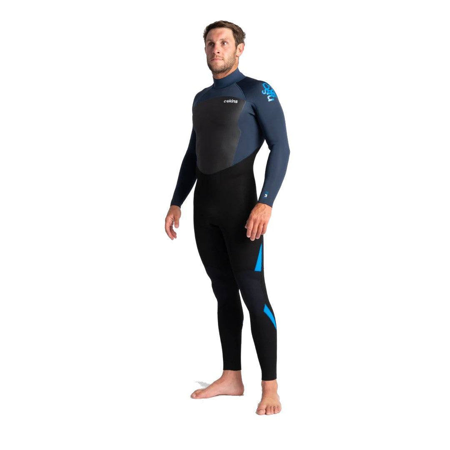 C-Skins Legend 3/2 Mens Back Zip Steamer Black/Bluestone/Cyan Mens Wetsuits C-Skins