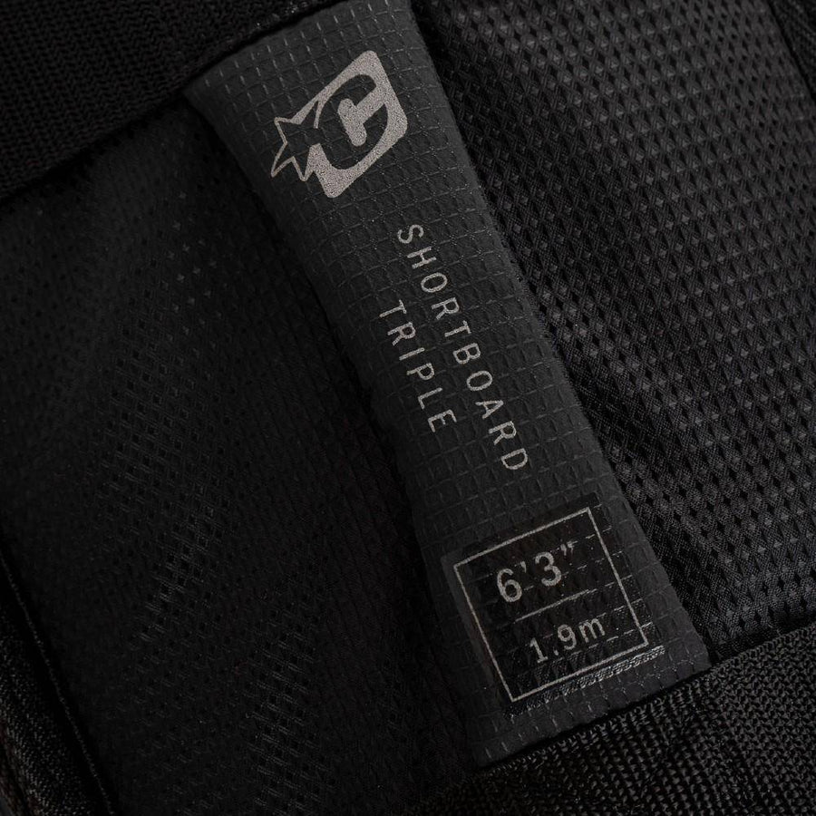 Boardbags - Creatures of Leisure - Creatures Of Leisure Shortboard Triple DT2.0 Black Silver - Melbourne Surfboard Shop - Shipping Australia Wide | Victoria, New South Wales, Queensland, Tasmania, Western Australia, South Australia, Northern Territory.