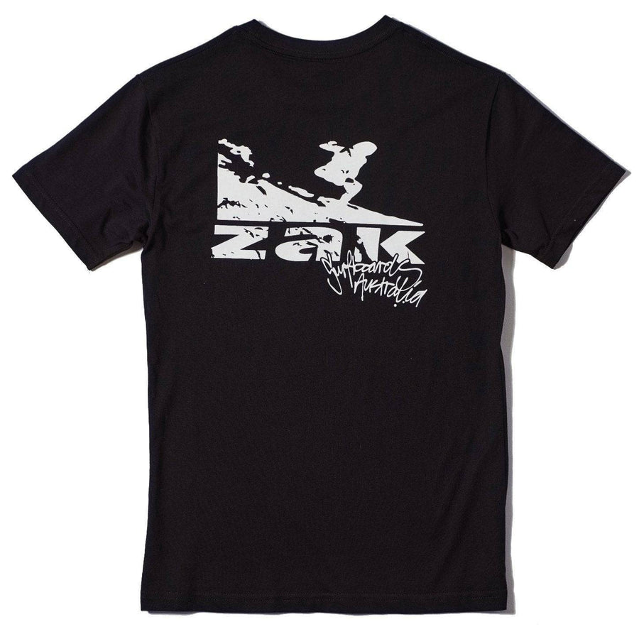 Apparel - Zak Surfboards - Zak T-Shirt Surf Logo Black - Melbourne Surfboard Shop - Shipping Australia Wide | Victoria, New South Wales, Queensland, Tasmania, Western Australia, South Australia, Northern Territory.