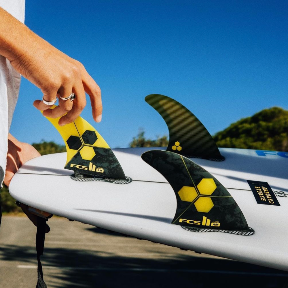 Melbourne Surfboard Shop - Guide to Surfboard Fin Sizes Types and Brands - FCS II Tri Fin Set Up - Online Surfboard Sales Australia Wide