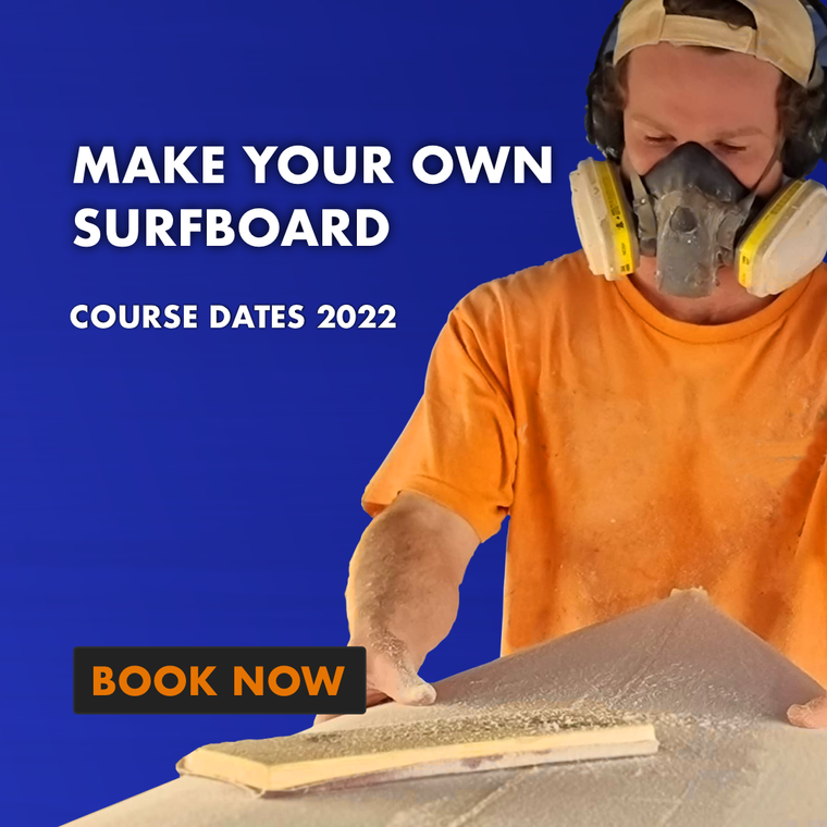 Link to booking page for The Surfboard Studio's, Make Your Own Surfboard courses.