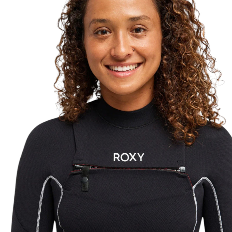 Roxy 4/3mm Elite Extra Stretch Chest Zip Wetsuit - Black