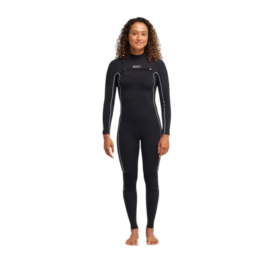 Roxy 4/3mm Elite Extra Stretch Chest Zip Wetsuit - Black