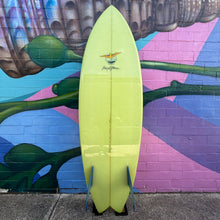 (#2733) Mick Pierce Twin Fin 5'10" x 20" x 2 5/8" 33L (Glass-ons)