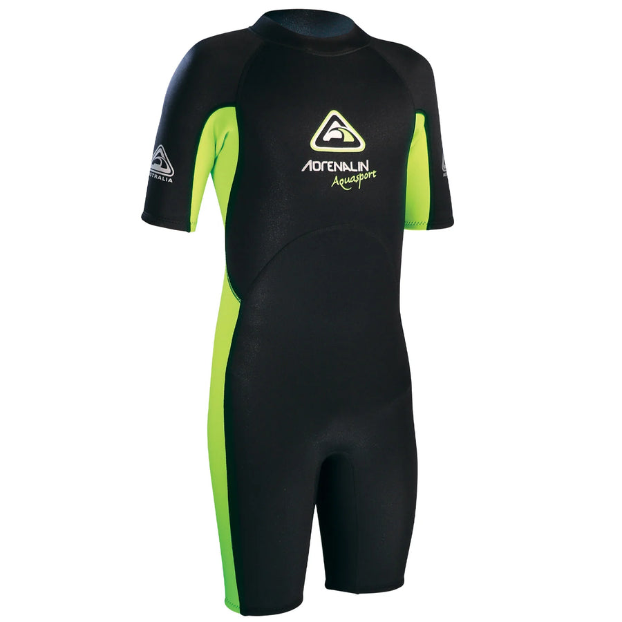 Adrenalin Junior Aquasport 2mm Springsuit Kids Wetsuit Green