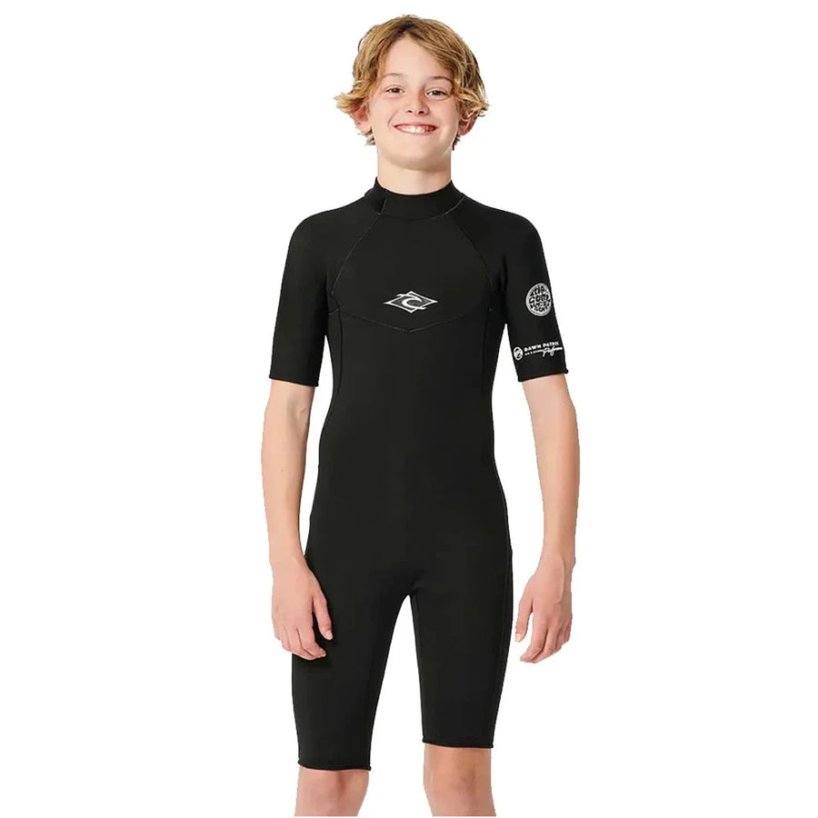Rip Curl Boys Dawn Patrol S/S 2mm BZ Springsuit - Black