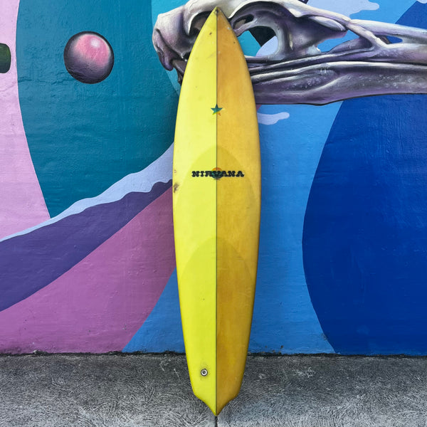 (#7500) Nirvana Vintage Surfboard 7'2" x 19 3/4" Glassed Single