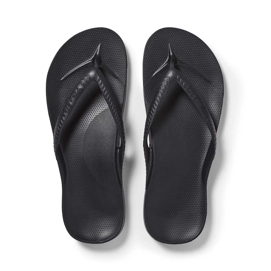 Archies Arch Support Thongs in Black