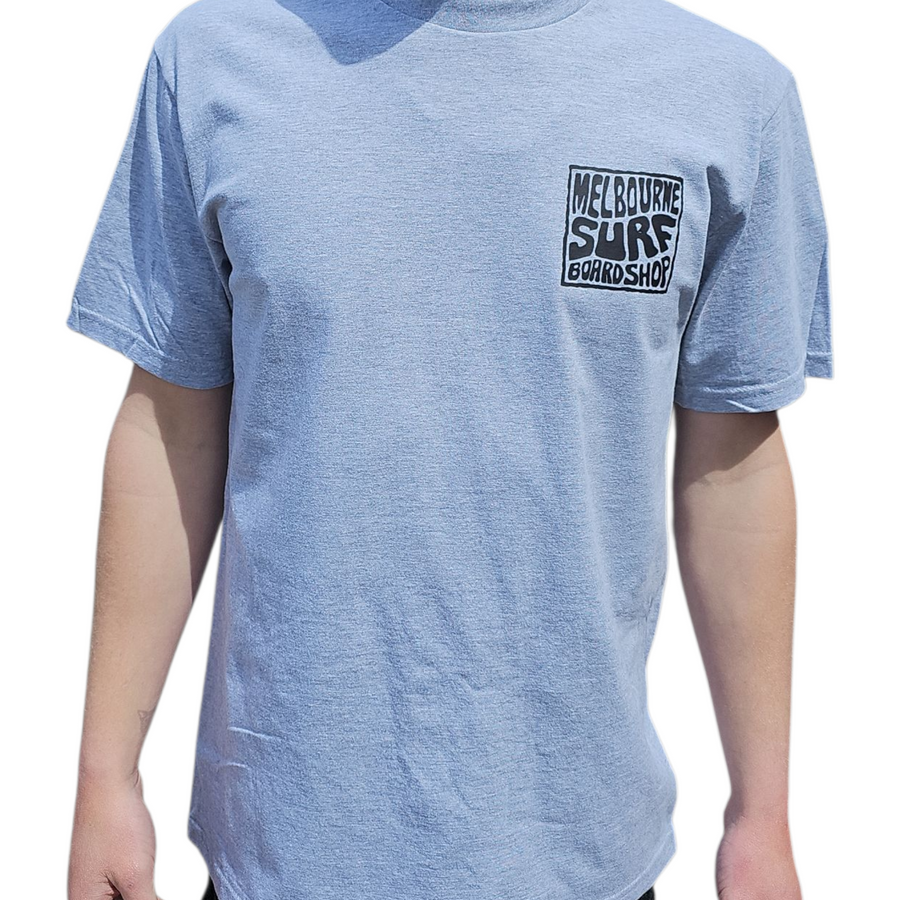 Melbourne Surf Board Shop Stamp Logo - Grey Marle/Black