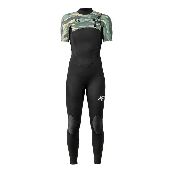 Xcel Youth Comp 2mm Short Sleeve Steamer - Black/Green
