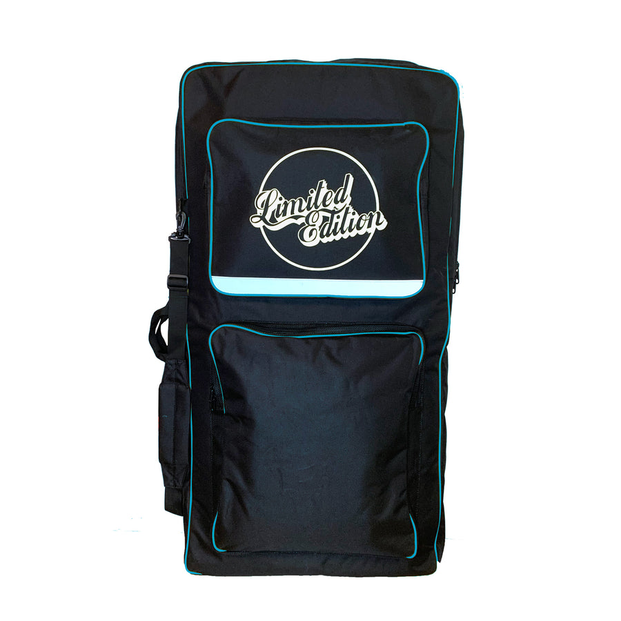Limited Edition blue surfboard padded cover with zip pockets, Melbourne Surfboard Shop