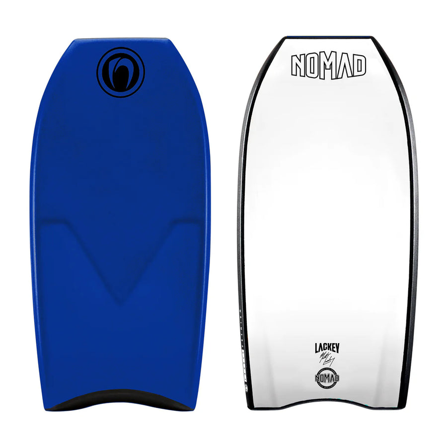 Nomad Lackey Supreme bodyboard in navy blue and white, surf hardware from Melbourne Surfboard Shop