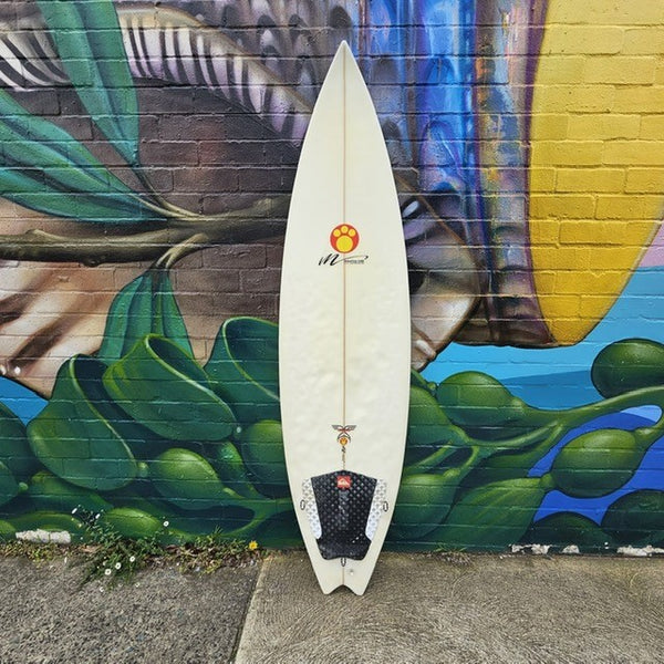 (#7649) Maurice Cole Mermaid 6'4" x 19 1/4" x 2 1/2" Glass In Fins