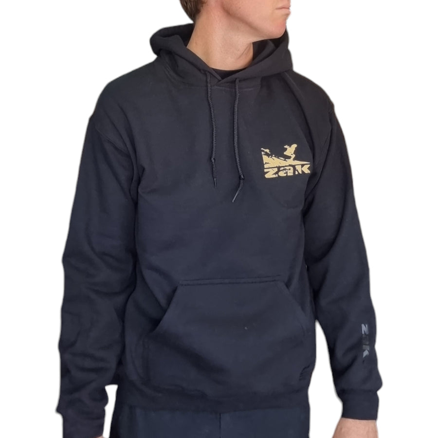 Zak Hoodie Gold Surf Logo in Black