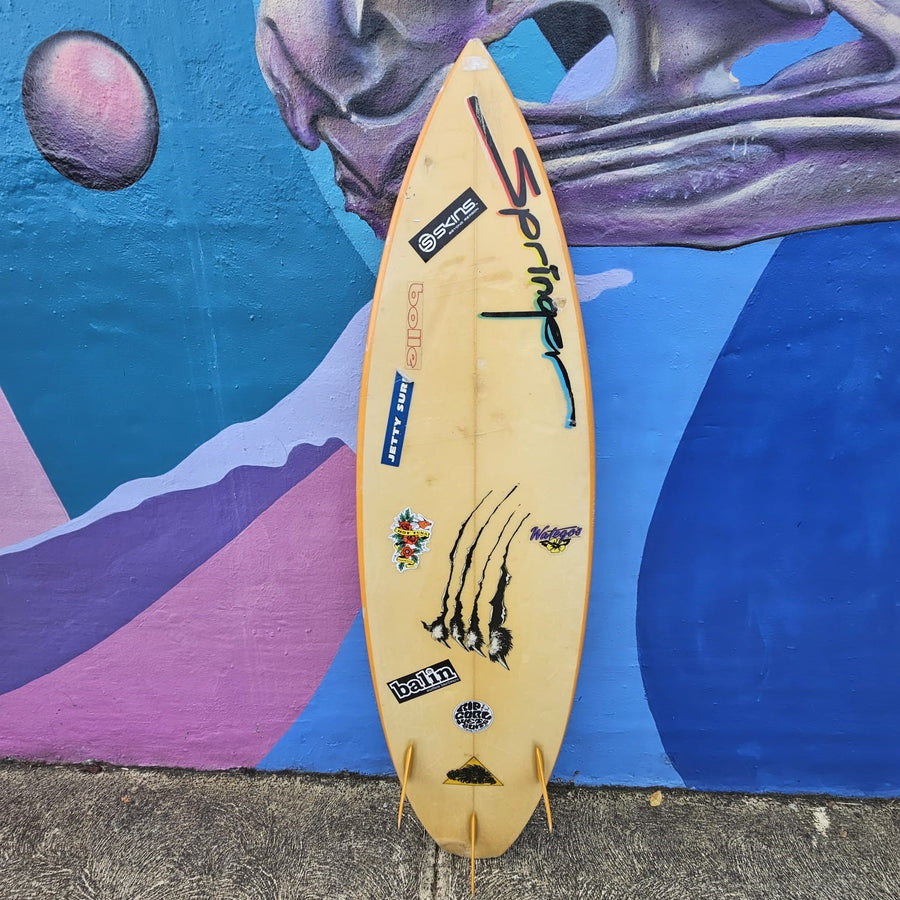 (#7766) Springer Shorty 6'2" x 20 1/2" x 3" Glass-in Fins
