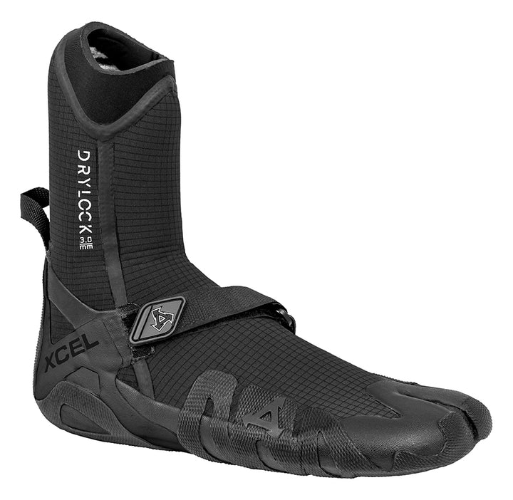 XCEL Drylock 3mm black surf bootie with strap, available at Melbourne Surfboard Shop