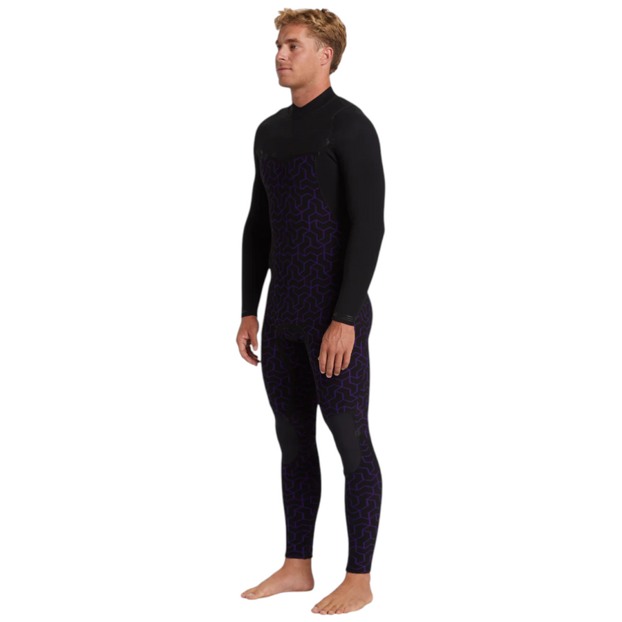 Billabong Mens 4/3 Furnace Natural Chest Zip Steamer - Black