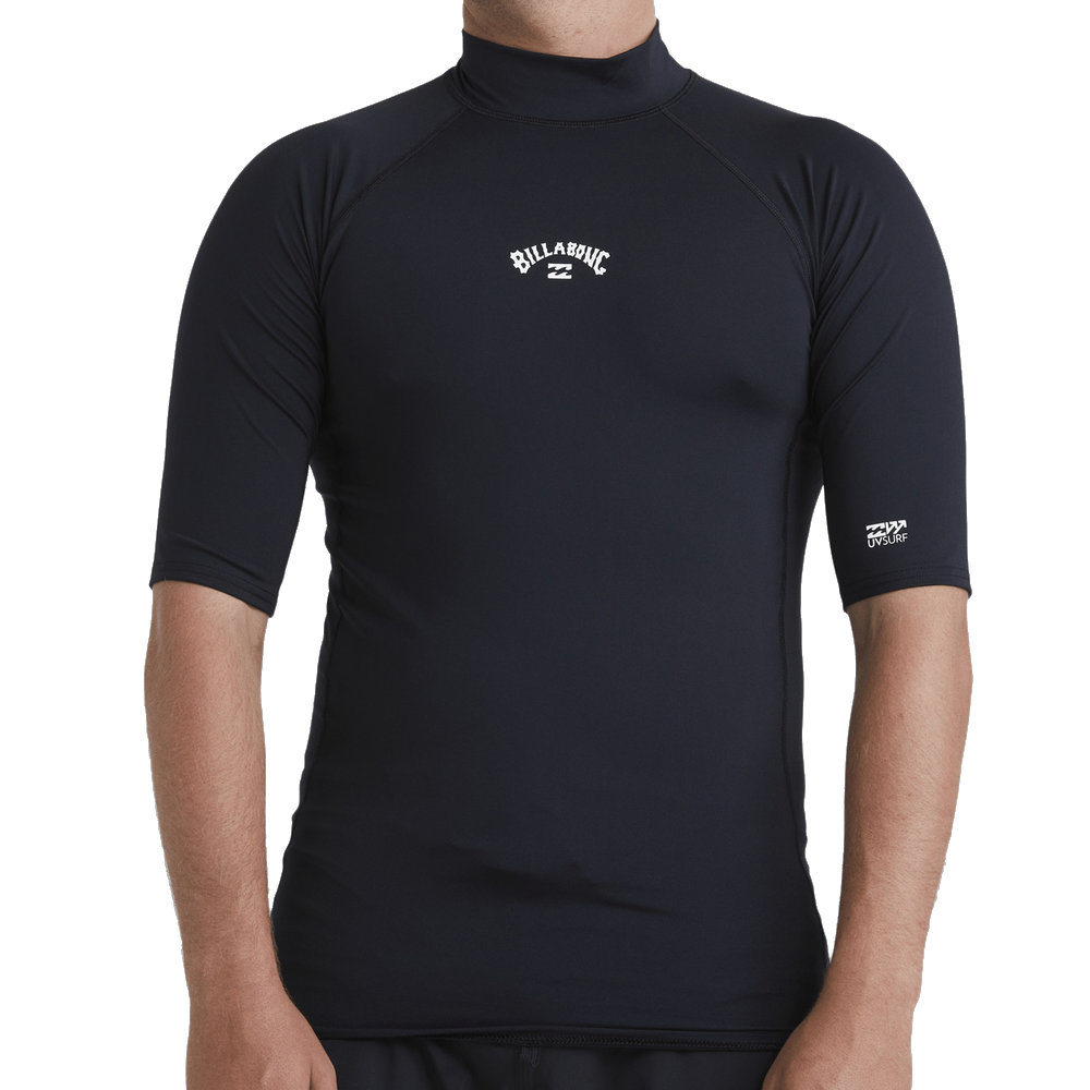 Billabong - All Day Arch Short Sleeve Rash Vest - Black Wetsuit & Water Apparel Accessories Billabong 
