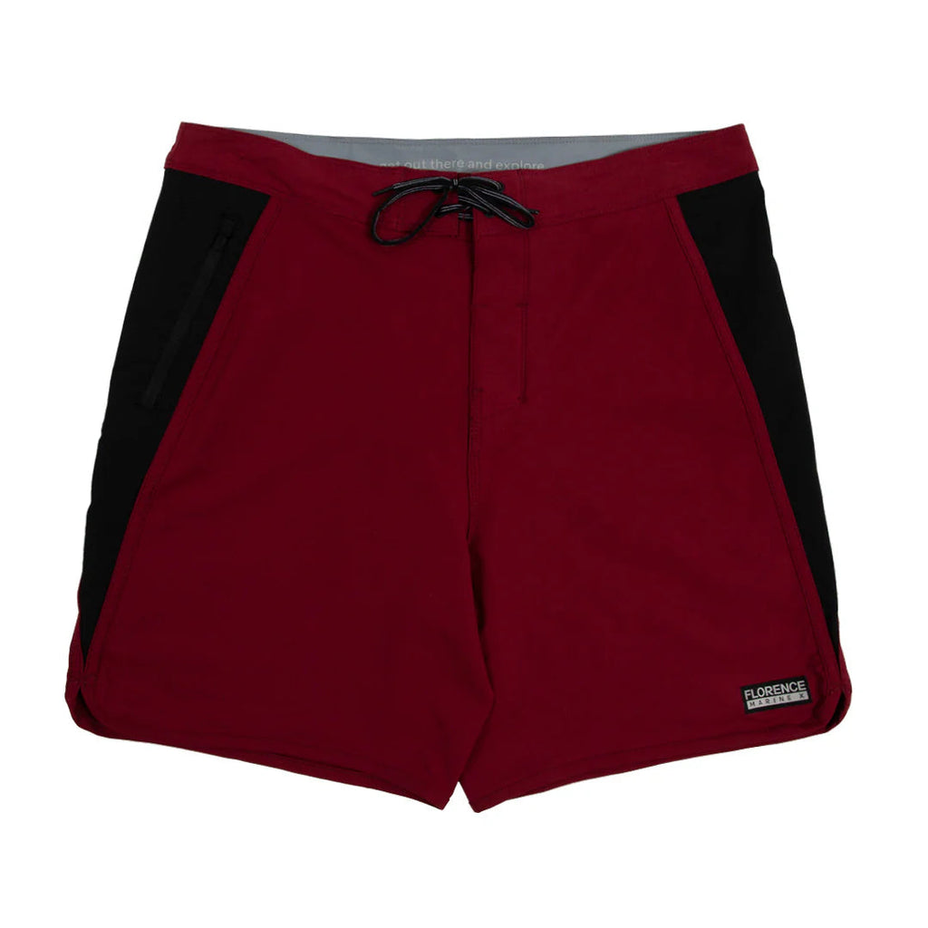 Florence Marine X Burgee Boardshort - Maroon Black Apparel Florence Marine X 