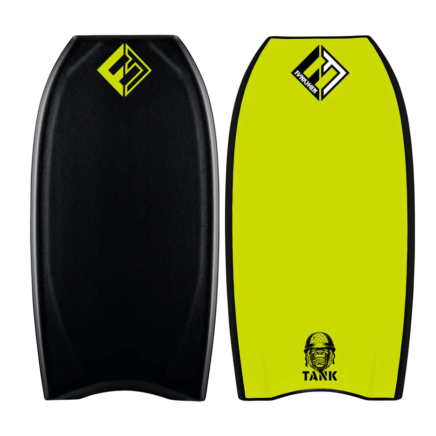 Funkshen Tank Premium PP Bodyboards & Accessories Funkshen 46" Black Deck / Lime Bottom 