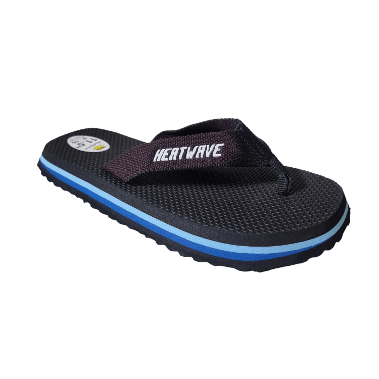 Heatwave Wide Flair Thongs Apparel Heatwave Black/Blue 6-7 