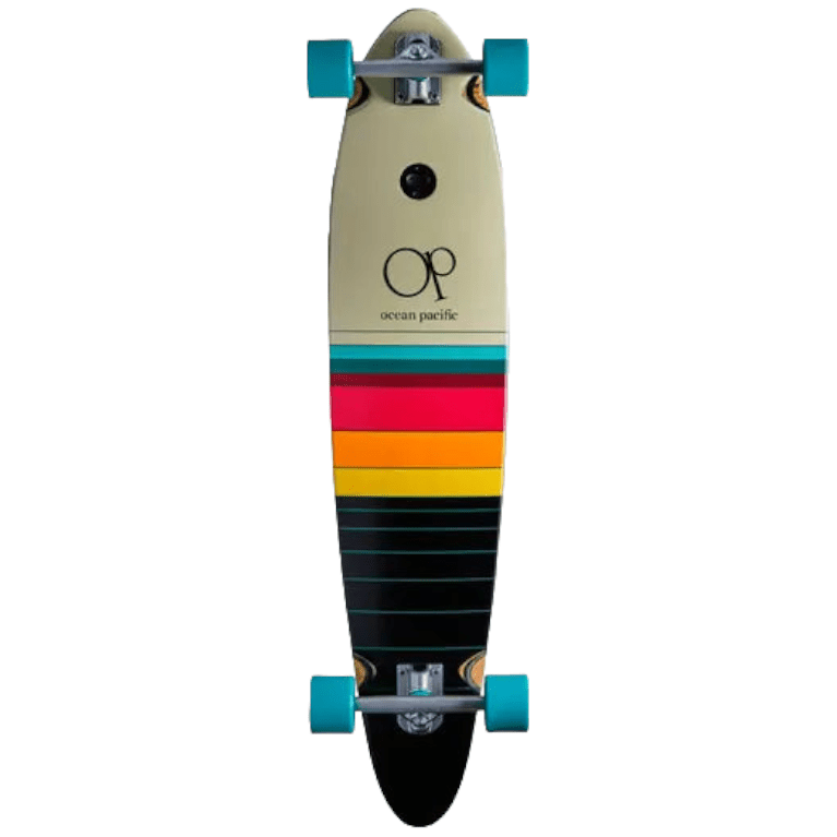 Ocean Pacific Dawn Pintail Skateboard 40" x 8.75" White/Black Skateboard Hardware Ocean Pacific White/Black 