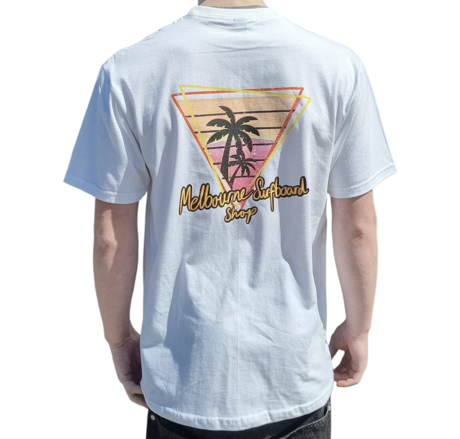 Melbourne Surf Board Shop '84 Pocket T-Shirt - White/Pink