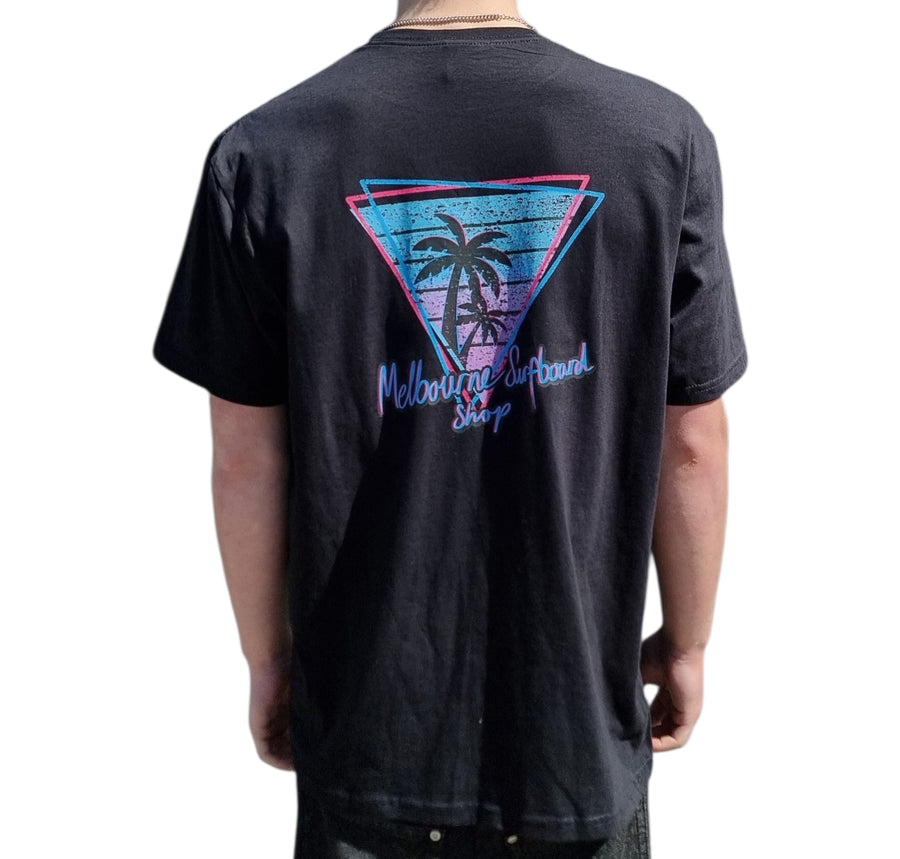 Melbourne Surf Board Shop Miami '84 T-Shirt - Black/Purple