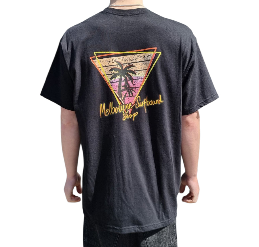 Melbourne Surf Board Shop Miami '84 T-Shirt - Black/Pink