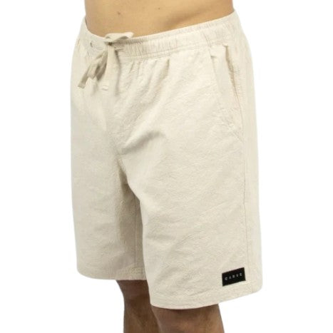 Carve - Oxford Mens Elastic Waist Volley Short - Biscuit