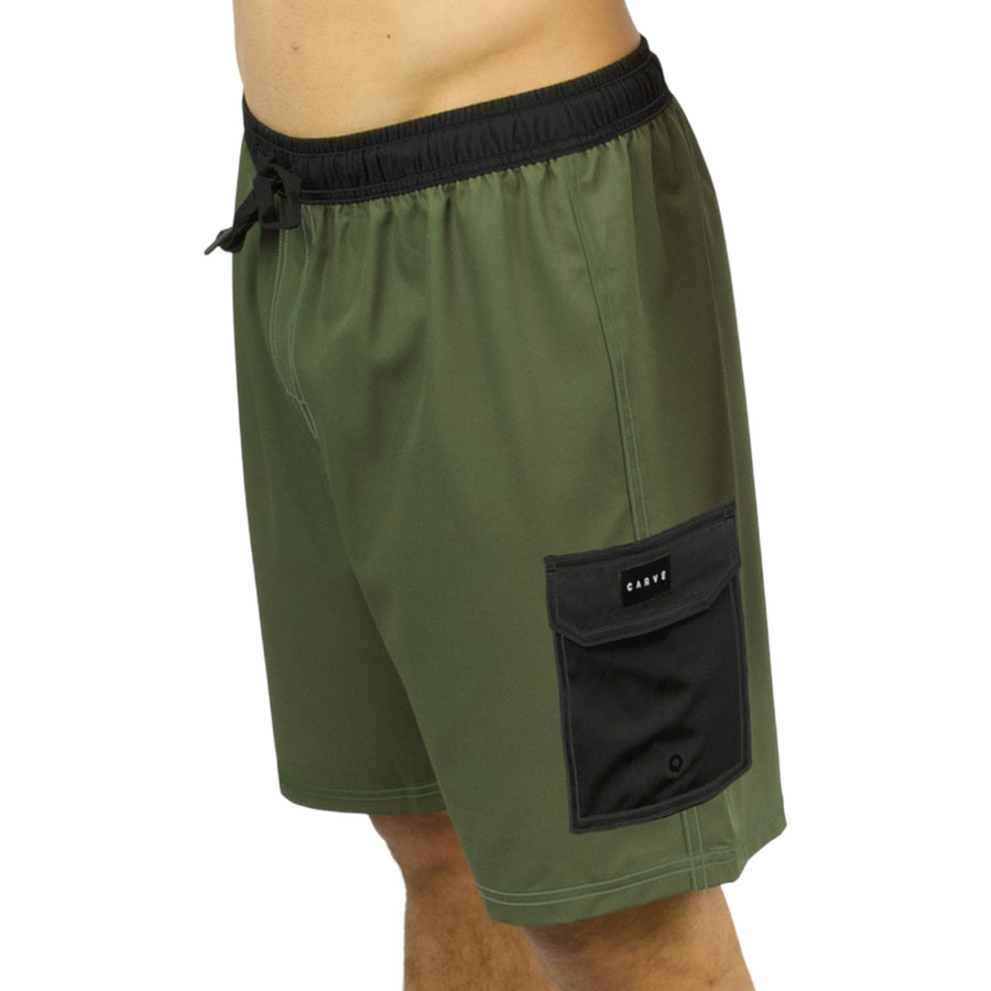 Carve - Evolution Mens Elastic Waist Boardshort Khaki