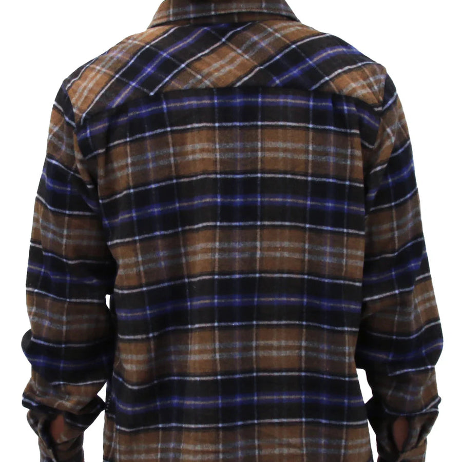 Carve Denver L/S Flannel Shirt - Navy/Brown
