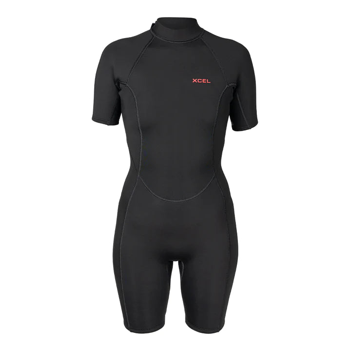 Xcel Axis Womens 2mm Black Zip Springsuit Womens Wetsuits Xcel 