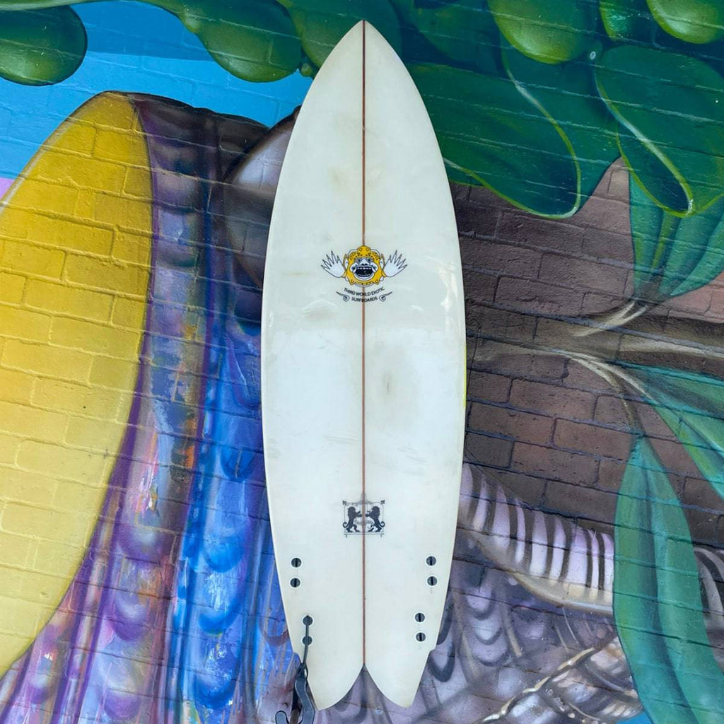 (#1104) Third World Exotic ( Larry Mabile) 5'11" x 20 1/4" x 2 1/2" FCS (Fins inc.) Second Hand Surfboards Larry Mabile 