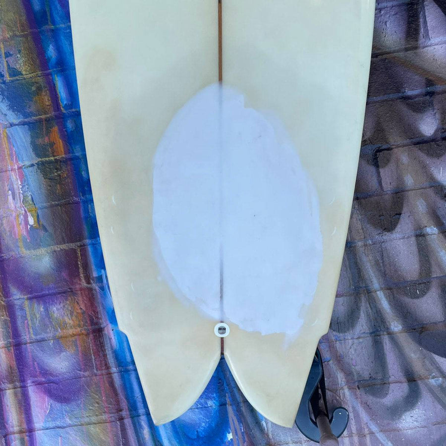 (#1104) Third World Exotic ( Larry Mabile) 5'11" x 20 1/4" x 2 1/2" FCS (Fins inc.) Second Hand Surfboards Larry Mabile 
