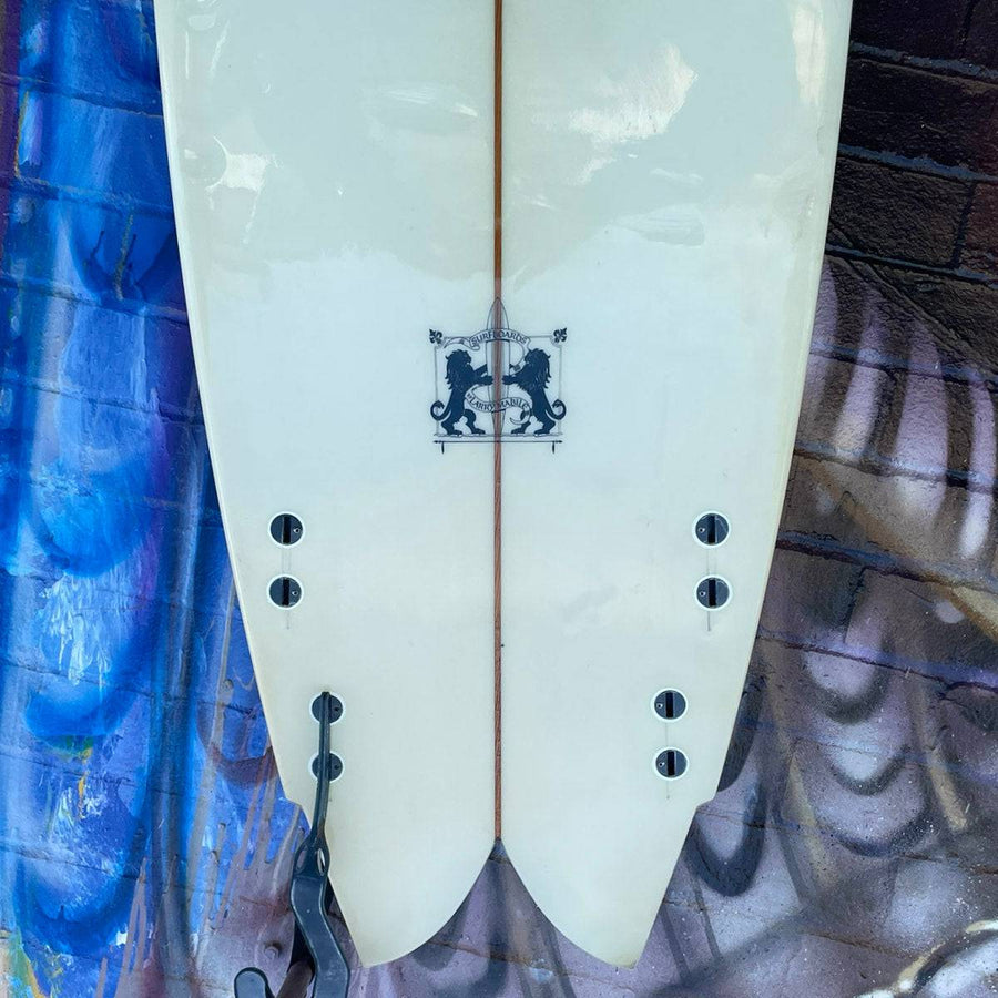 (#1104) Third World Exotic ( Larry Mabile) 5'11" x 20 1/4" x 2 1/2" FCS (Fins inc.) Second Hand Surfboards Larry Mabile 