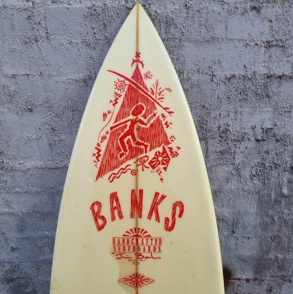 (#1300) Banks 6'6" x 18 1/2" x 2 5/16" Thruster Glassed Second Hand Surfboards Banks 