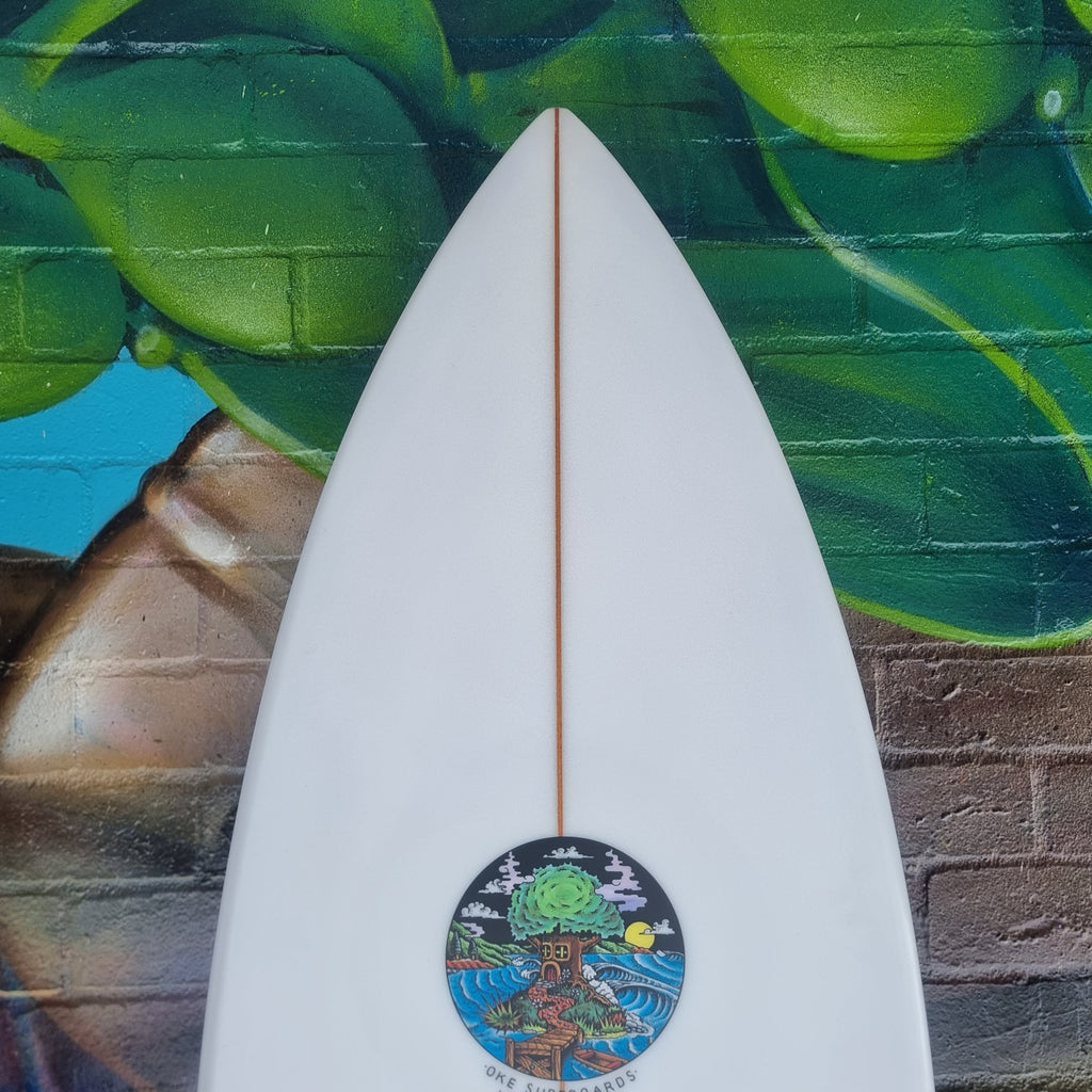 (#2324) Oke Twin 5'9" x 19 1/8" x 2 7/16" FCSII (Fins Incl.) Second Hand Surfboards Oke 