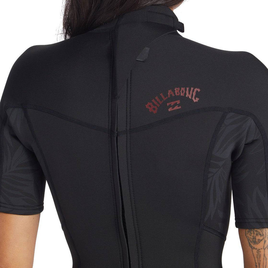 Billabong Synergy Womens 2/2 Short Sleeve Springsuit Wild Black Womens Wetsuits Billabong 