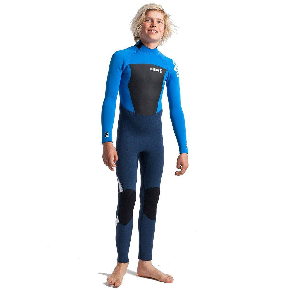 CSkins Legend 4/3 Junior Back Zip Steamer Bluestone / Cyan / White