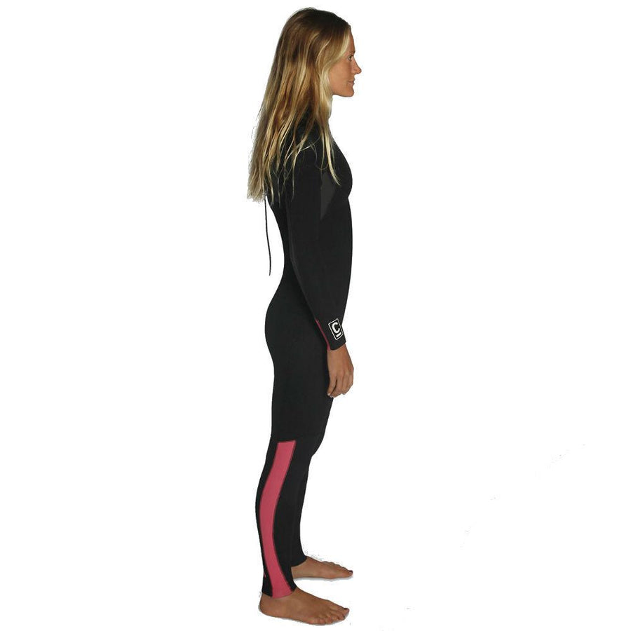 Womens Wetsuits - C-Skins - C-Skins Surflite 3/2 Womens Back Zip Steamer Black/Gunmetal/Coral - Melbourne Surfboard Shop - Shipping Australia Wide | Victoria, New South Wales, Queensland, Tasmania, Western Australia, South Australia, Northern Territory.