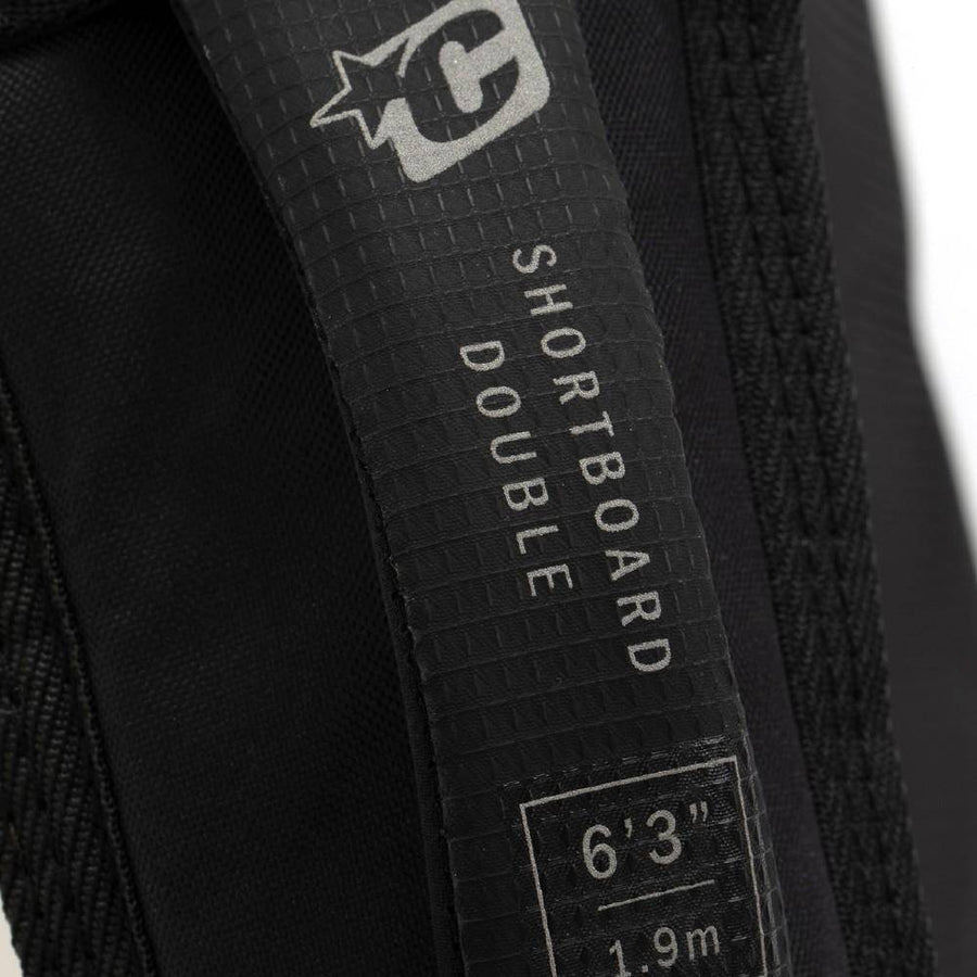 Boardbags - Creatures of Leisure - Creatures Of Leisure Shortboard Double DT2.0 Boardcover Black Silver - Melbourne Surfboard Shop - Shipping Australia Wide | Victoria, New South Wales, Queensland, Tasmania, Western Australia, South Australia, Northern Territory.
