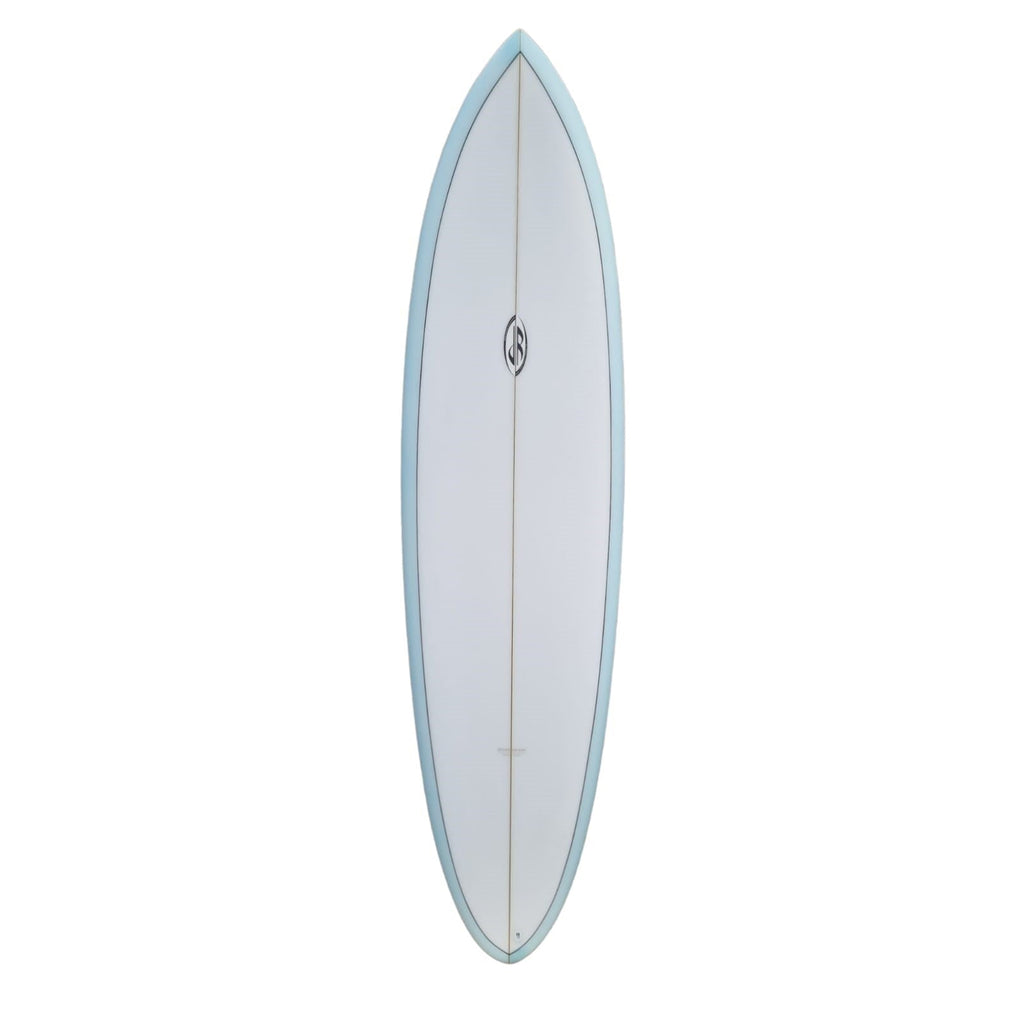 Doug Rogers Handshaped Midlength Surfboards Doug Rogers 7'4" x 21 3/4" x 3 1/4" 54L FCSII Pale Blue Tint 